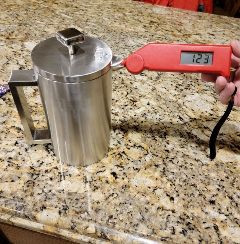 French Press with Thermometer Insulated Stainless Steel Coffee Maker