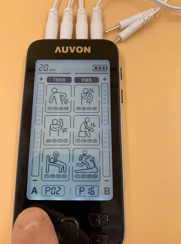 AUVON 4 Outputs H1 TENS Unit 24 Modes Muscle Stimulator for Pain Relief,  Rechargeable TENS EMS Machine