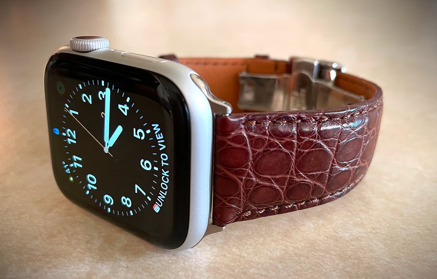 Crocodile leather outlet apple watch strap