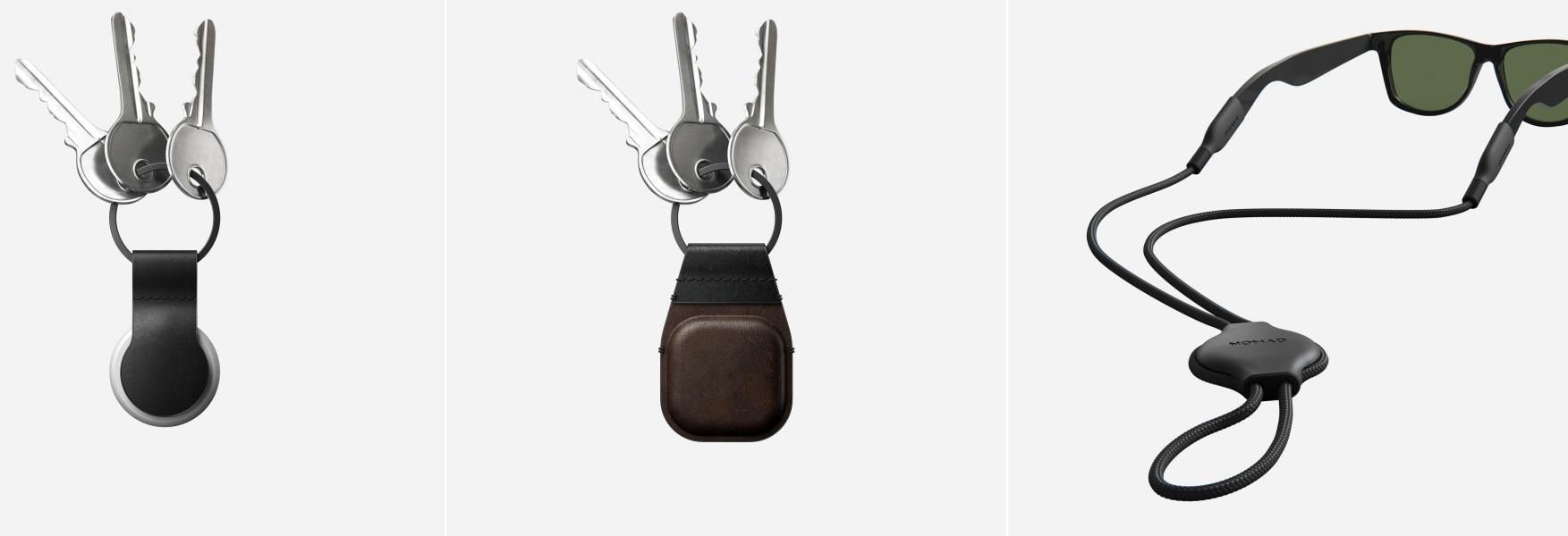 Nomad AirTag Leather Keychain - Black