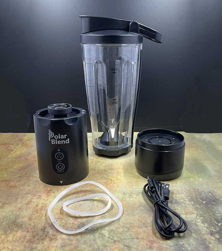 Polar Blend Portable and Cordless Blender Convenient for Travel 24 oz. USB Rechargeable with Leak-Proof Lid Ideal for Shakes and Smoothies Office and Gym Use 