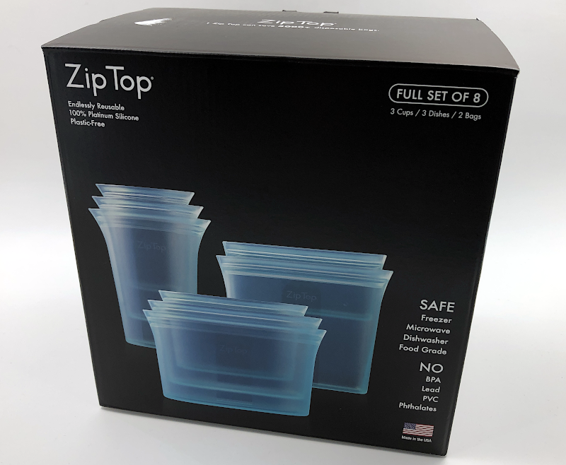 Zip Top 10-Piece Reusable Platinum Silicone Food Containers