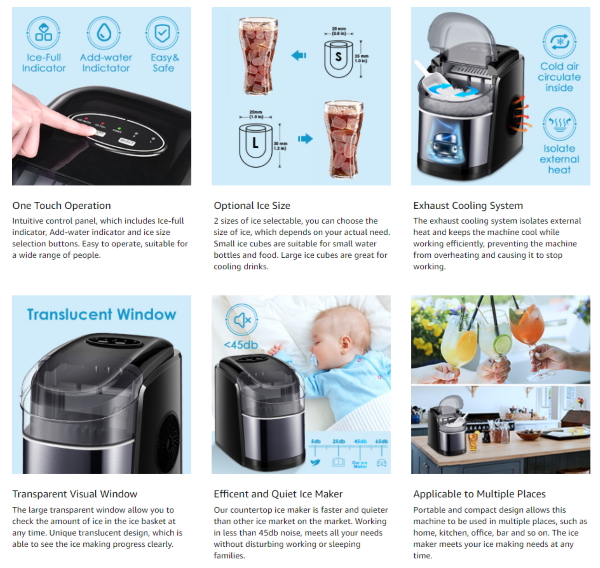 Free Village Countertop Ice Maker, full demo + review 