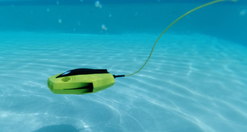 underwater drone chasing dory