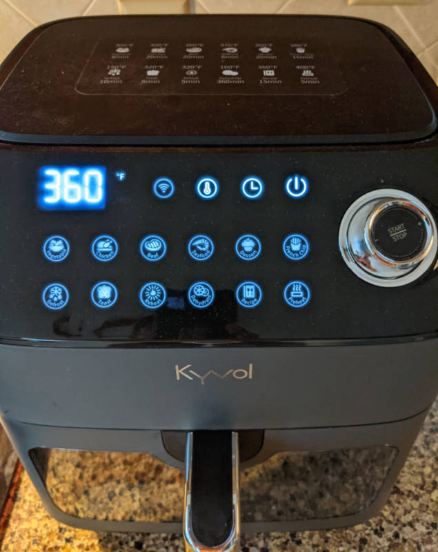 Kyvol Smart Wi-Fi Air Fryer, AF600 Air Fryer, 6 Quart, 12 Presets