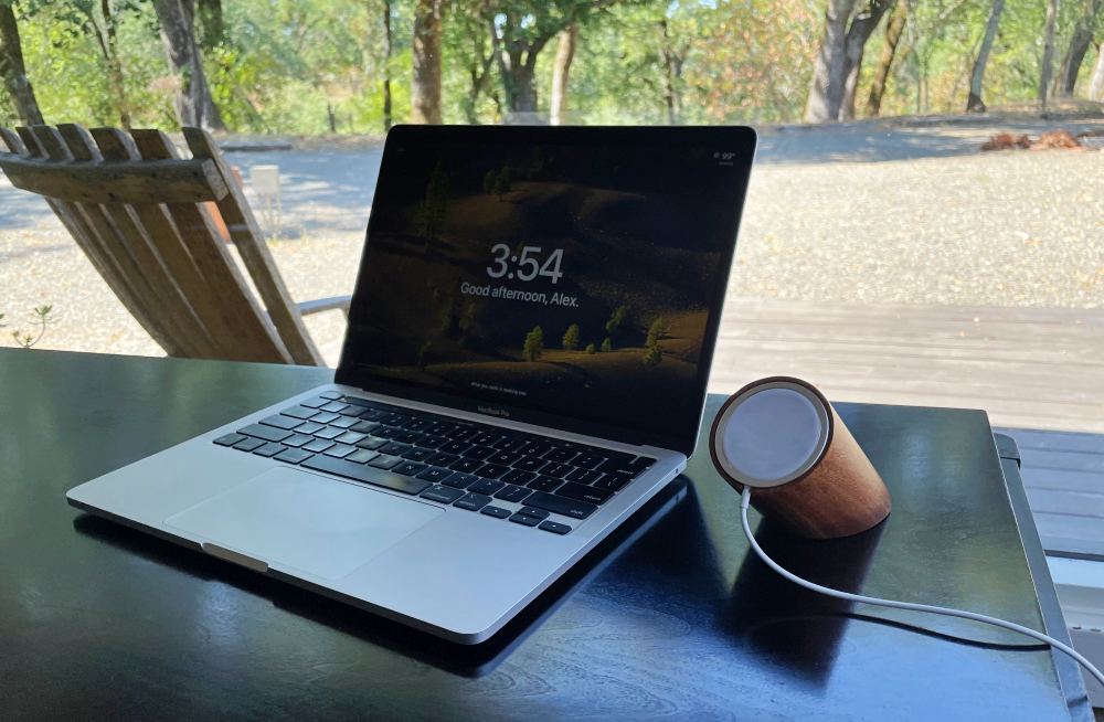 The MagSafe Phone Stand made from Wood for your Desk Setup