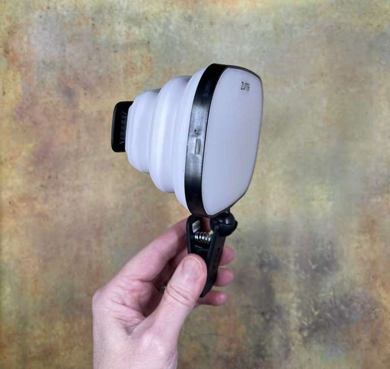 Zumy portable video light review Clipon light for brighter Zoom mtgs