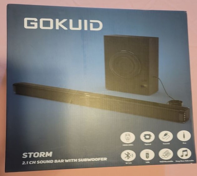 GOKUID Storm 2.1 CH Sound Bar for TV with Subwoofer review The