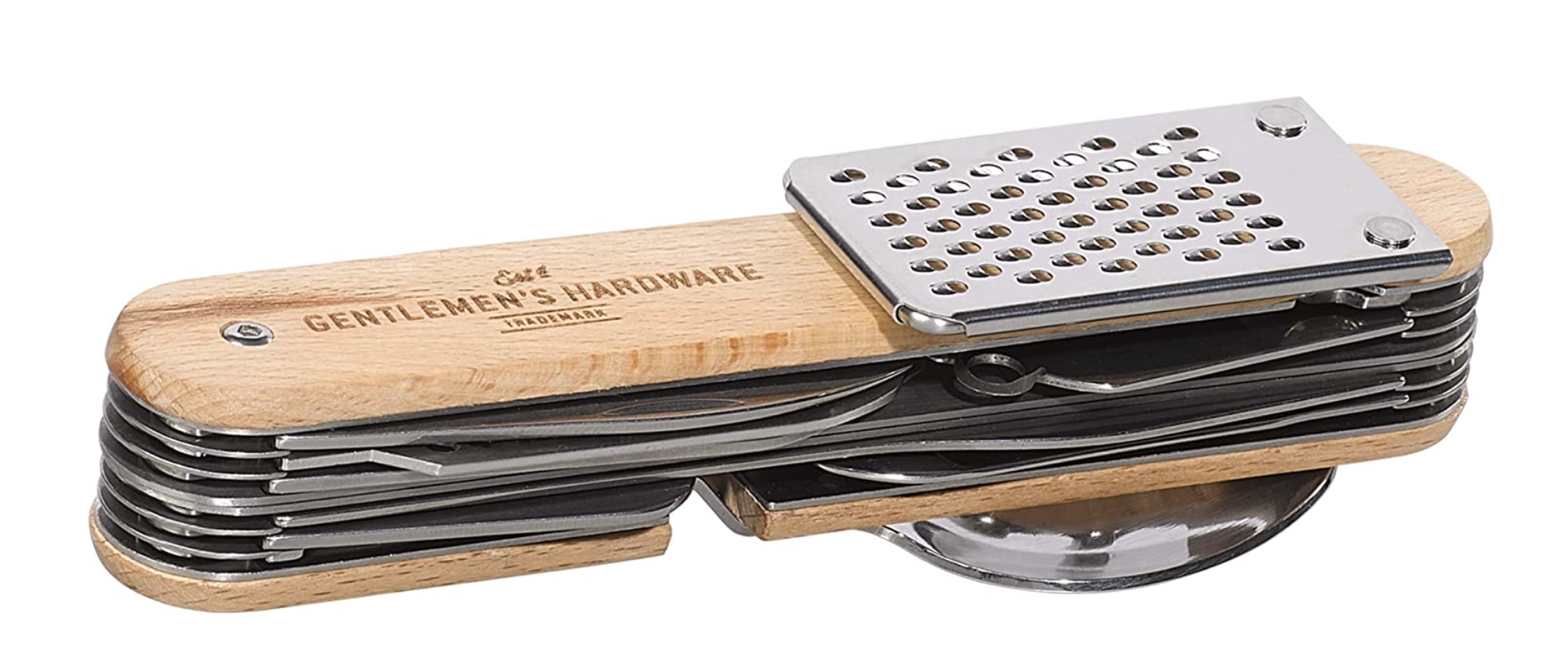 Gentlemen's Hardware 12-in-1 Detachable Kitchen Stainless Steel Multi Tool  with Wood Handles