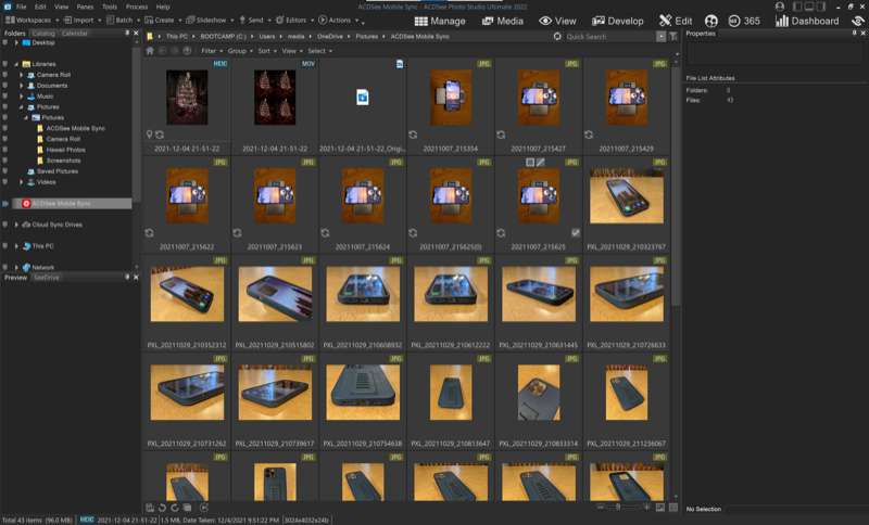 ACDSee Photo Studio Ultimate 2022 Mobile Sync folder