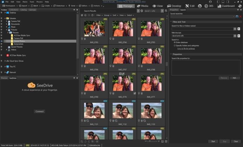 ACDSee Photo Studio Ultimate 2022 search