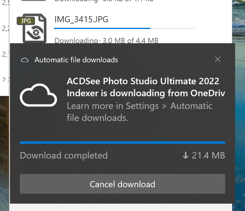 ACDSee Photo Studio Ultimate 2022 Mobile Sync works in the background