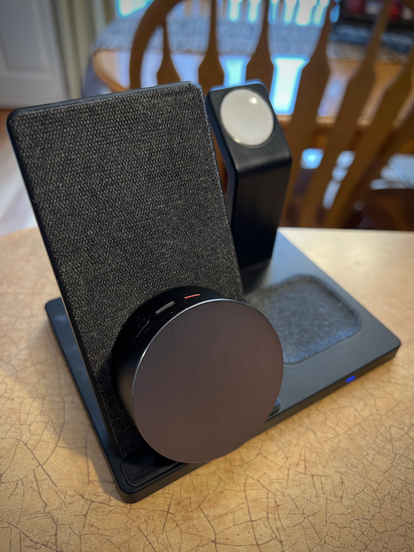 Oddict TWIG PRO earbuds on a wireless charger