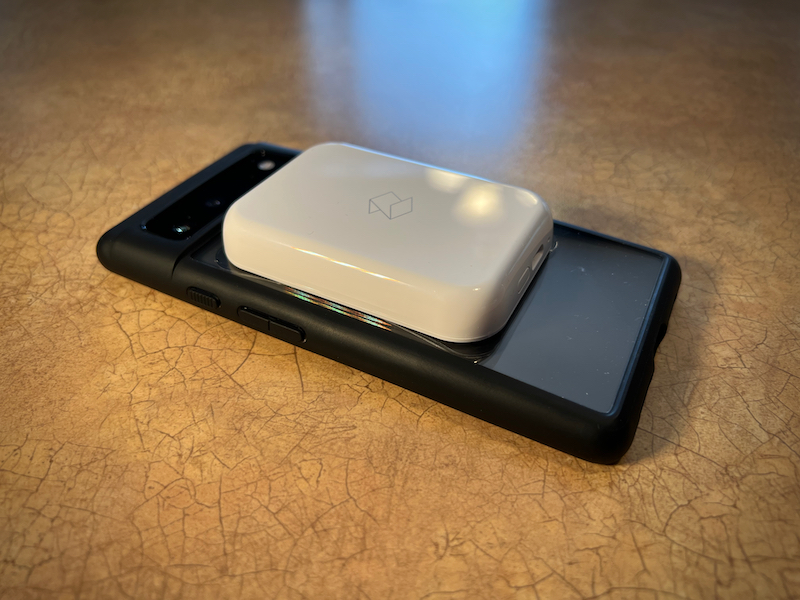 Zero Wireless Qi Pad with a case on my Google Pixel 6