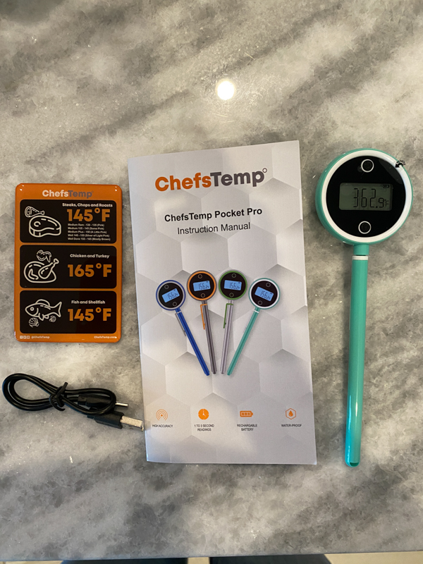 ChefsTemp Pocket Pro Instant Read Meat Thermometer for Grilling, Food, BBQ,  Kitchen Cooking, Oil Deep Frying & Candy (Iced Mango)