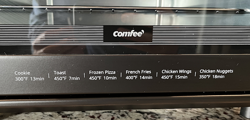 New Comfee' Co-a101a(bk) Air Fryer Toaster Oven 4Slice 7 Cooking Functions  Black