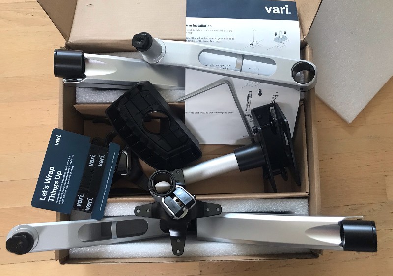 Vari Dual Monitor Arm - VESA Monitor Mount w/ 360 Degree Adjustment -  Monitors up to 27 inches, 19.8 lbs - Double Monitor Arms with Full  Adjustability