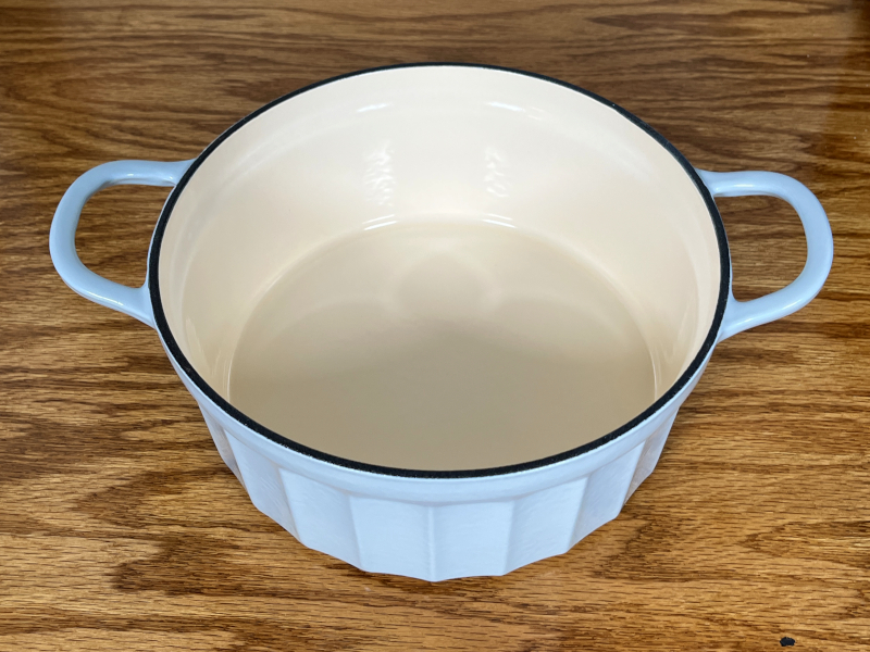 Buydeem Flat Enameled Iron Casserole Braiser - 3.3 Quart Dutch Oven