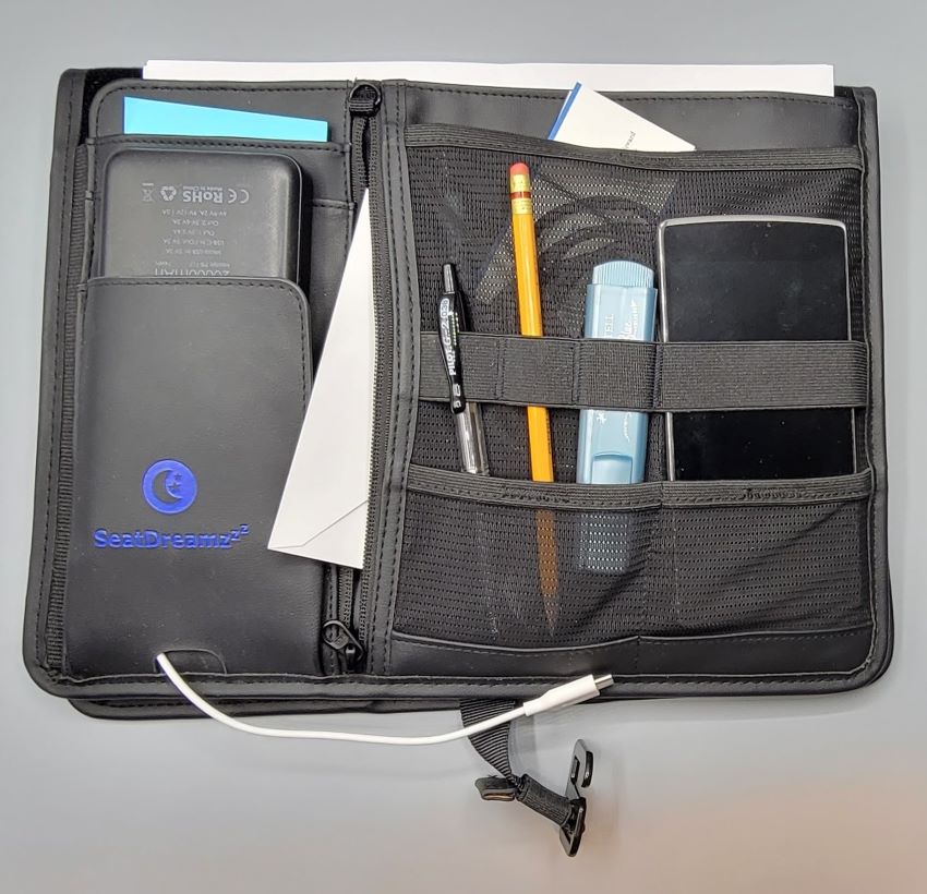 SeatDreamzzz airline seatback organizer review The Gadgeteer