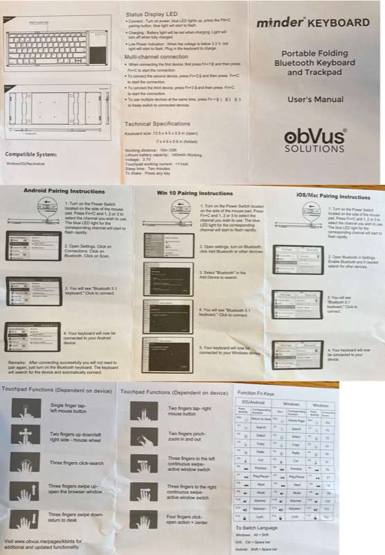 The keyboard needs more instructions but includes a helpful printed manual