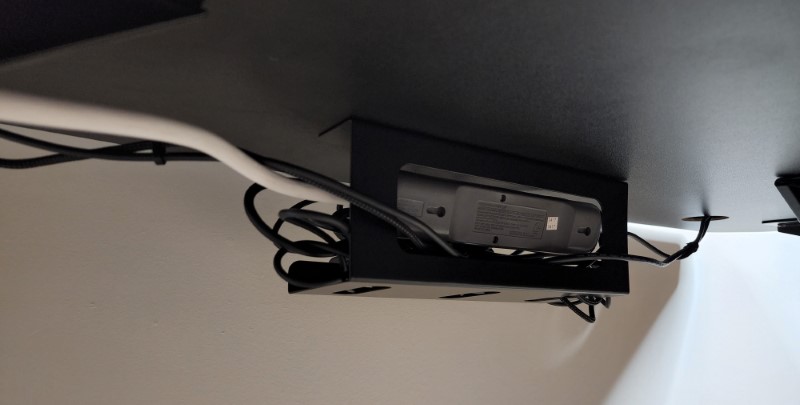 Monoprice Under Desk Cable Tray - Steel With Power Supply and Wire  Management - Workstream Collection