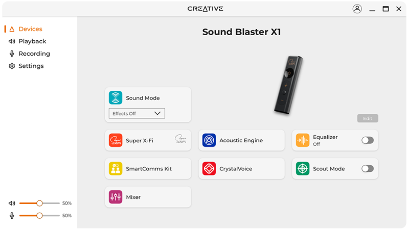 creative soundblasterX1 09