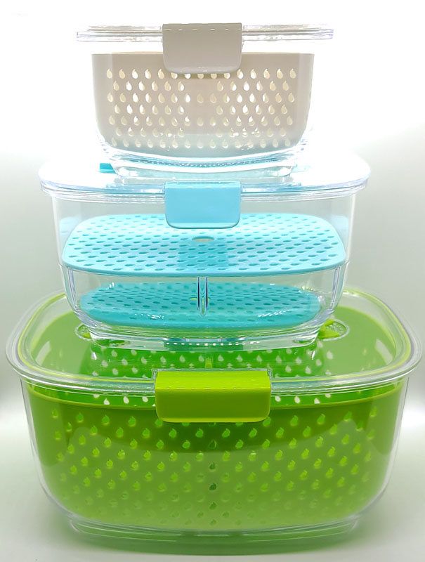 4 PCS Fruit Storage Containers for Fridge with Removable Colander, Airtight  Food Storage Container, Dishwasher Safe Produce Saver Container for