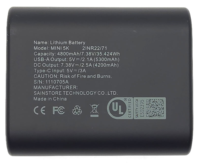 ORORO 4800 mAh Rechargeable Mini 5K Battery