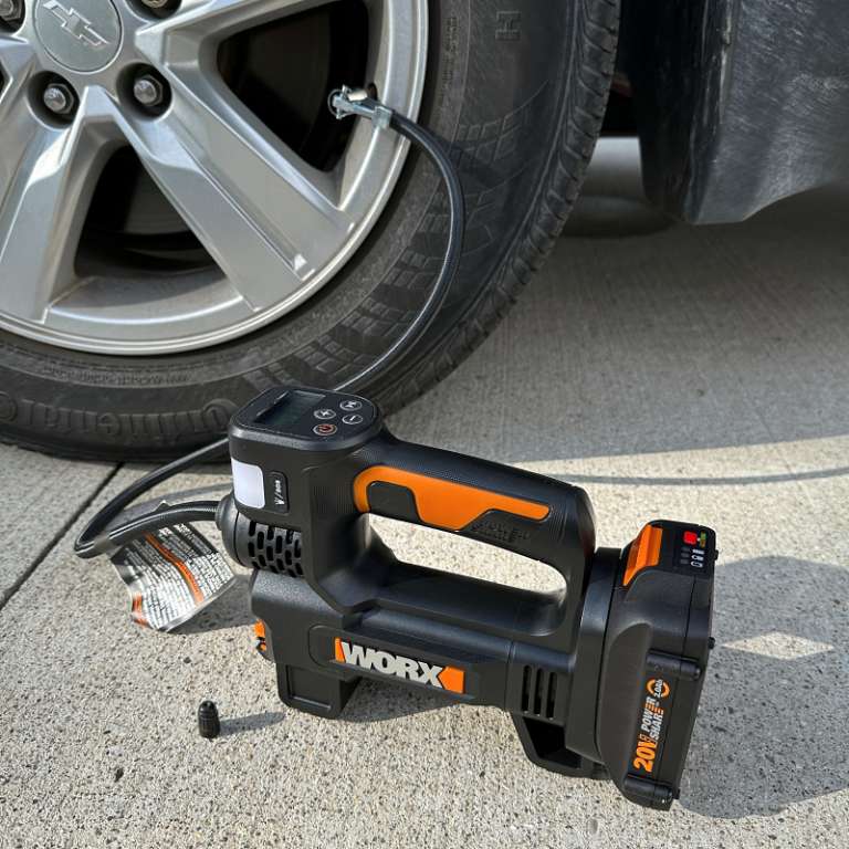 Worx 20V Power Share Portable Air Pump Inflator review this small