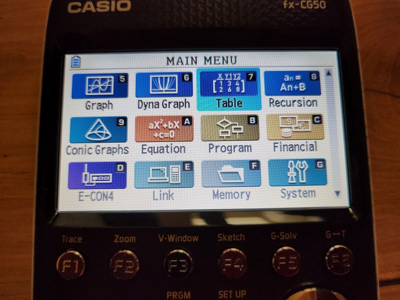 Casio discount cg50 programs