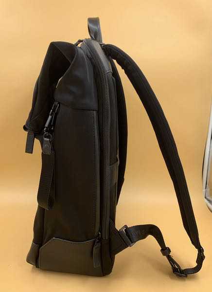 Quality Strong Black Roll Top Leather Backpack