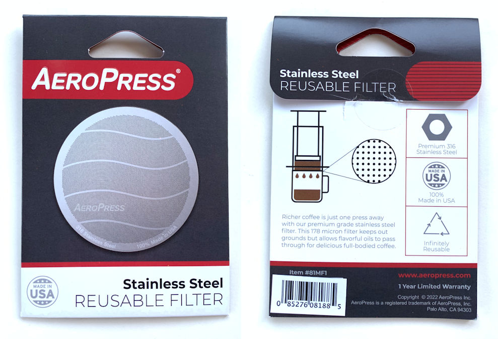 AeroPress Stainless Steel Reusable Filter : : Home & Kitchen