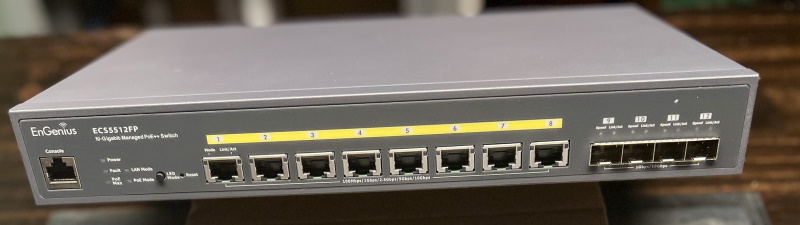 ECS5512F: Cloud Managed 12-Port 10 Gigabit SFP+ Half-Rack Aggregate Fiber  Switch