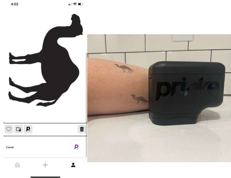 Prinker M prints customized temporary tattoos in seconds