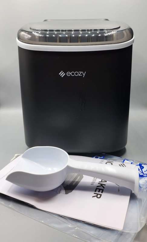  ecozy Portable Ice Maker Countertop, Self-Cleaning Ice Maker  Machine with Ice Bags/Ice Scoop/Ice Basket for Home Kitchen Bar Party :  Appliances