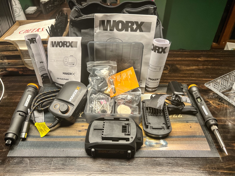 Worx 20V MakerX 2PC Rotary Tool Wood Metal Crafter Combo Kit