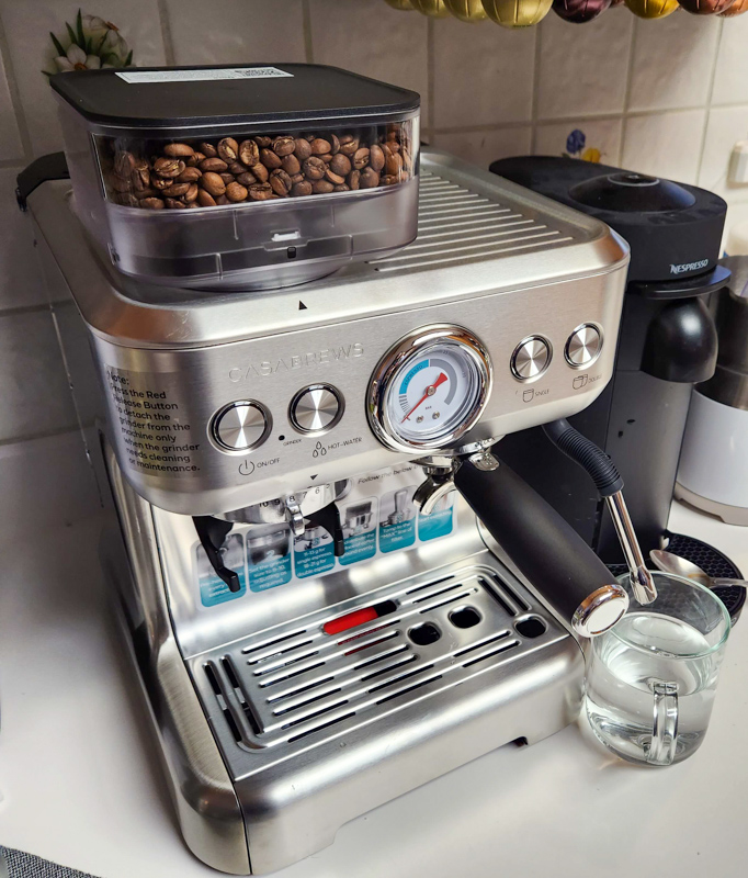 Casabrews Compact Espresso Coffee Machine with Milk Frother Wand