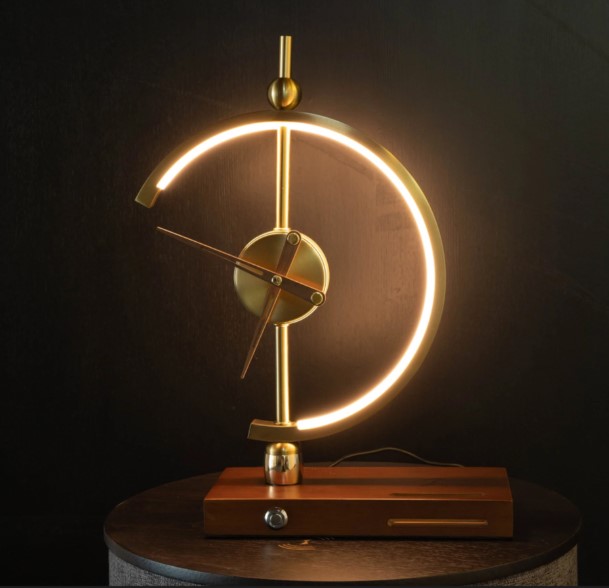 ep design labs bronze led lamp clock 01