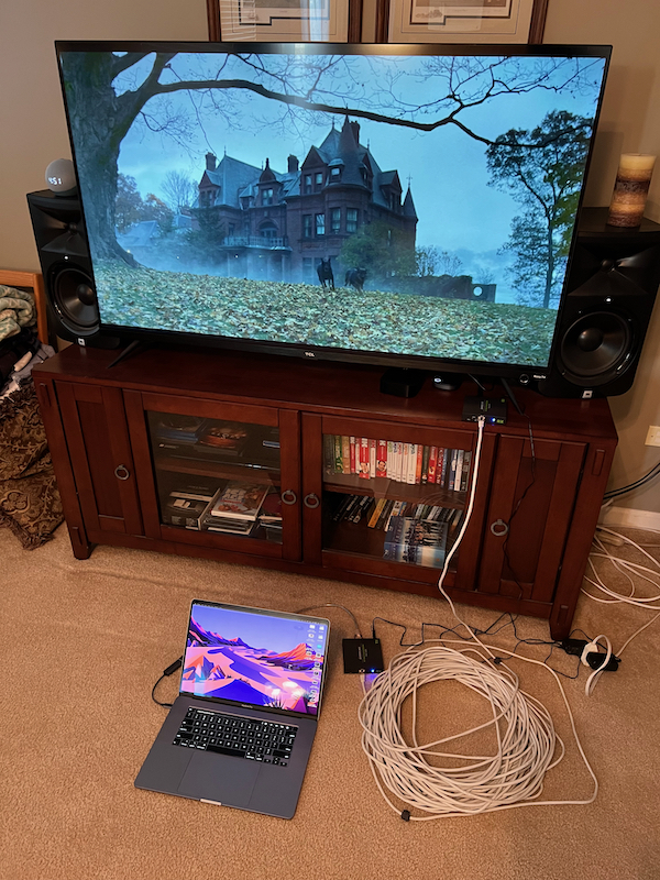 Works great over 150 ft. of cable (had to test it with my favorite movie)