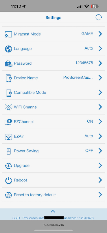 The ProScreenCast SC01 Miracast Dongle has lots of options available