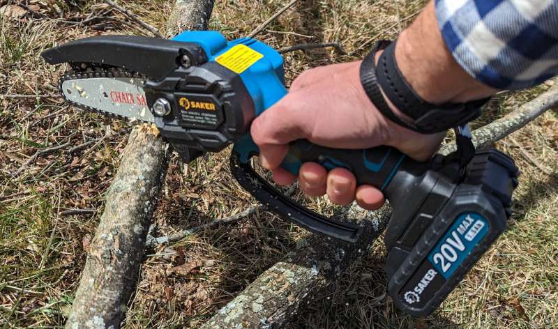 Saker Mini Chainsaw review - lumberjack function, cordless drill