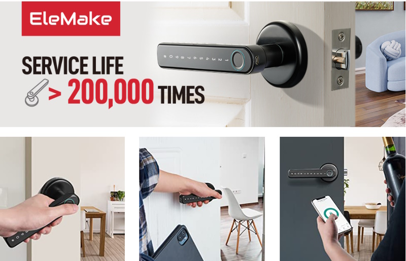 Elemake Keyless Door Lock with Keypad, Right Handed Mechanical