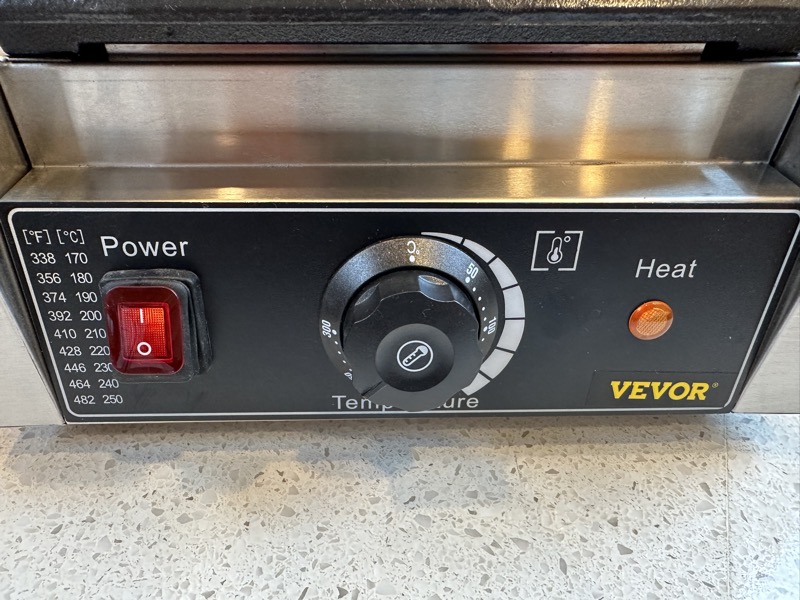 VEVOR Commercial Sandwich Panini Press Grill 2X1800W Temperature