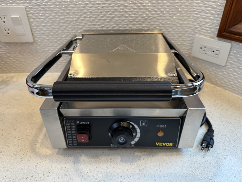 VEVOR Commercial Sandwich Panini Press Grill 1800-Watt Single Full