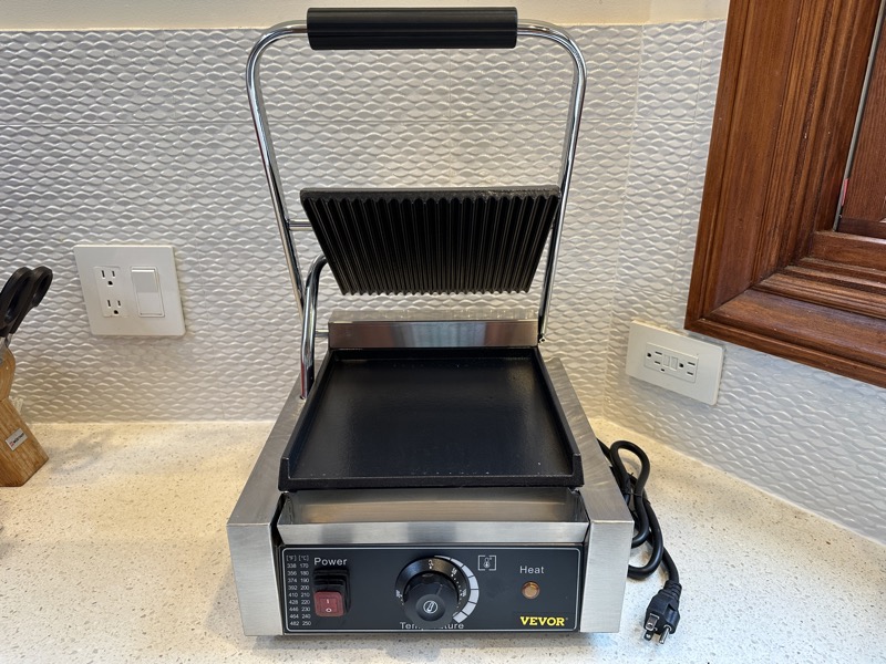 VEVOR Commercial Sandwich Panini Press Grill 1800-Watt Single Full