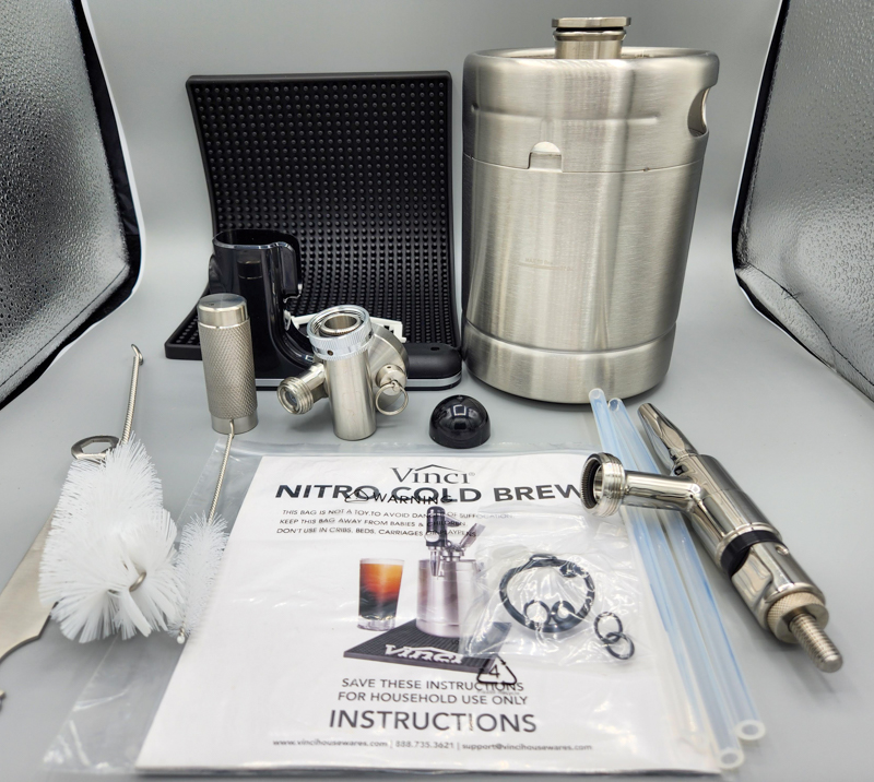  VINCI Nitro Cold Brew Maker Stainless Steel Home Brew Nitrogen  Infusion Coffee Keg System Easy One Handed Dispensing System Includes Drip  Mat : Home & Kitchen