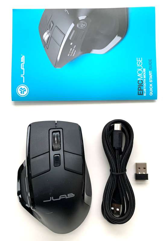 JLab Epic Full-Size Wireless Bluetooth Optical Mouse Black