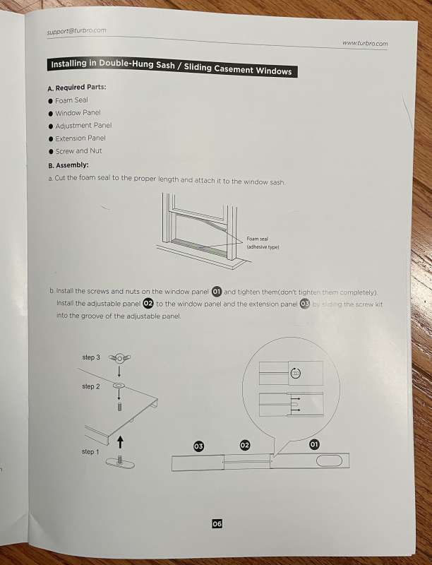 TURBRO Portable Air Conditioner Window Vent Kit, Window Slide Kit