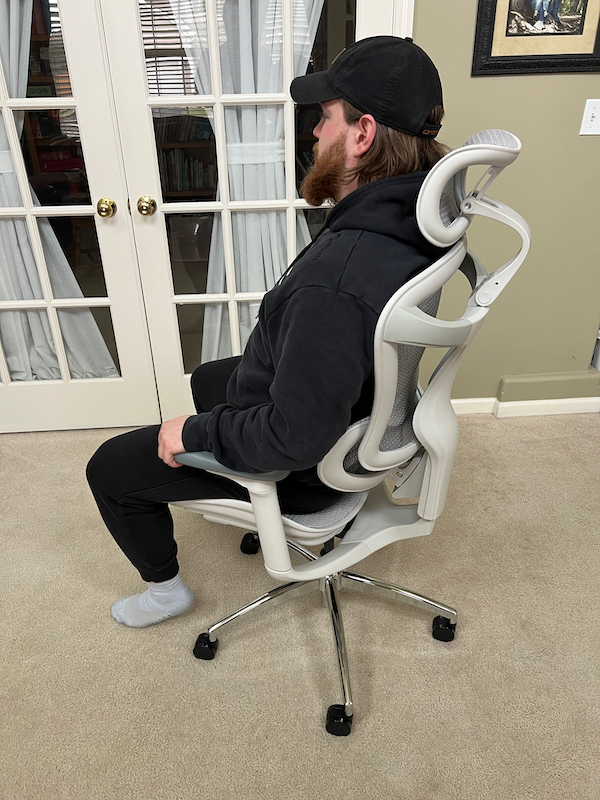 My son testing the SIHOO Doro-C300 Ergonomic Office Chair