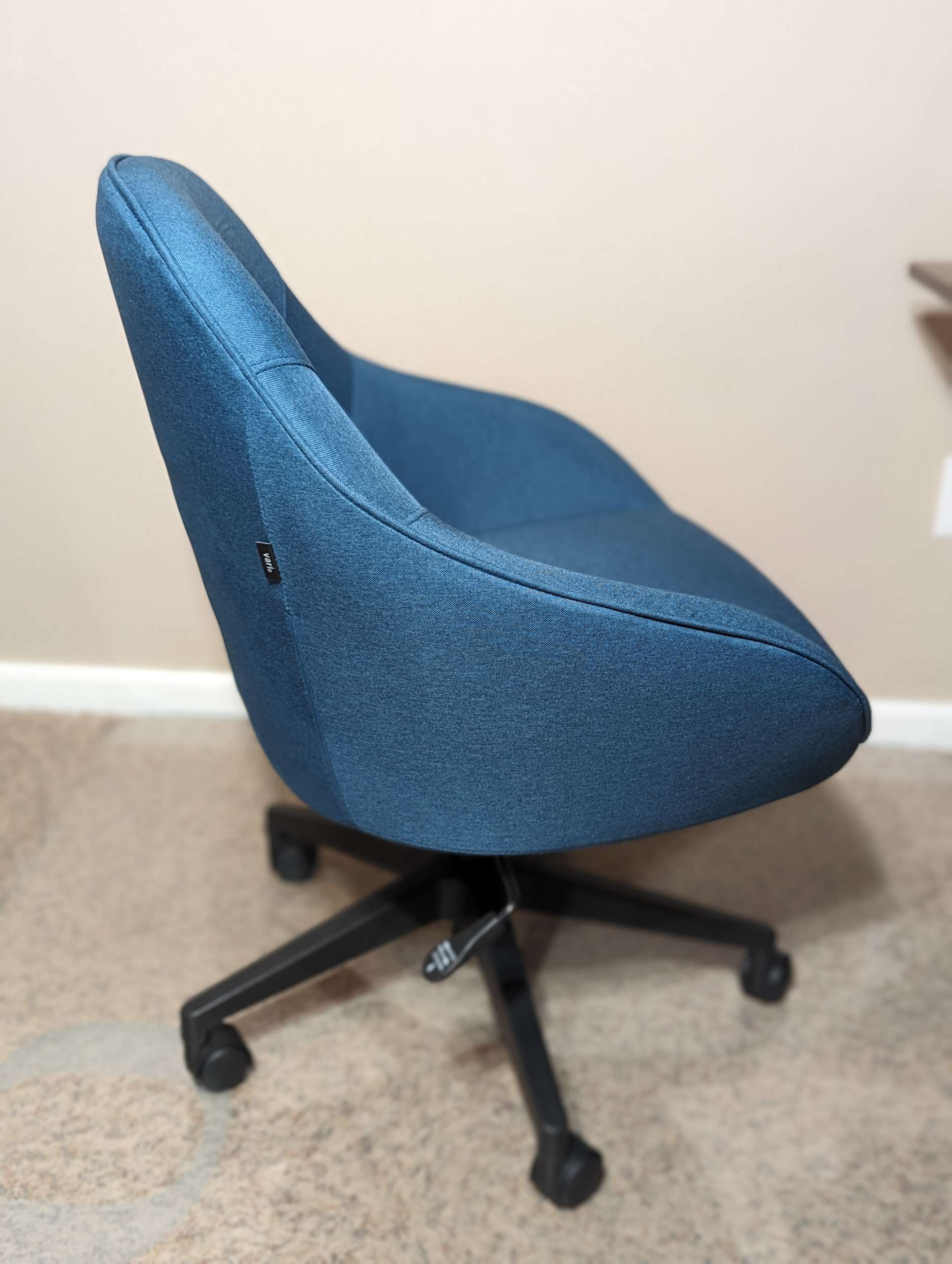 Vari Upholstered Desk Chair (VariDesk) - Comfortable Computer Chair with  Memory Foam Cushion - Home Office Chair with Wheels - Adjustable Height